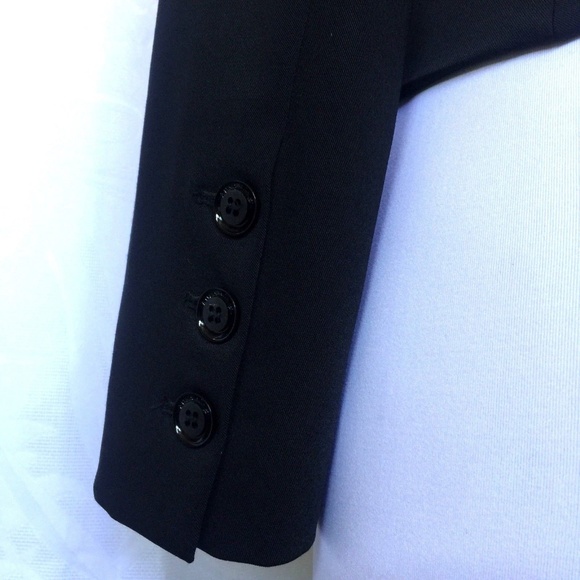 Annarita N Black Blazer Jacket 4 8 Felt Trim Notch - Picture 5 of 8